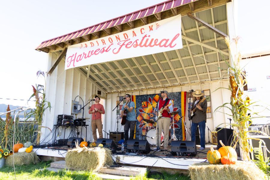Band performing at Adirondack Harvest Festival